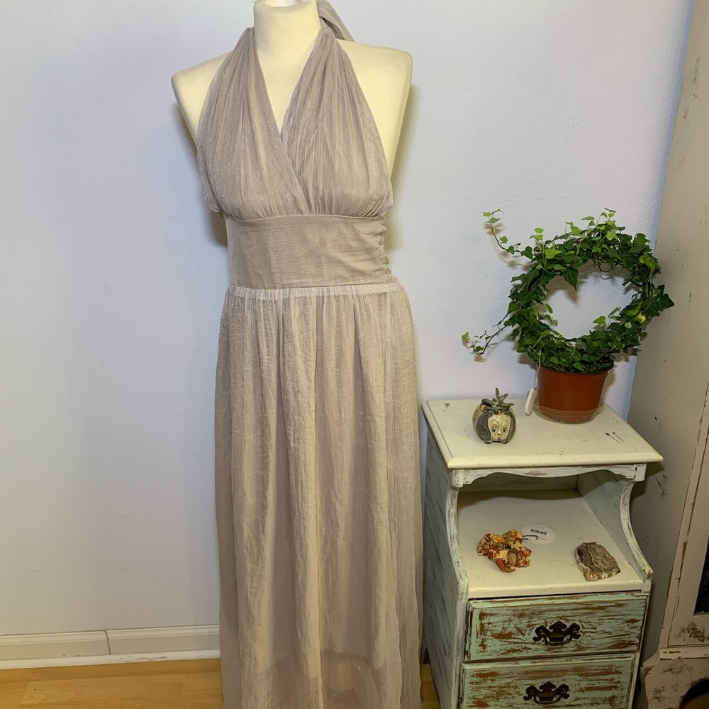 Periwinkle Halter Gown